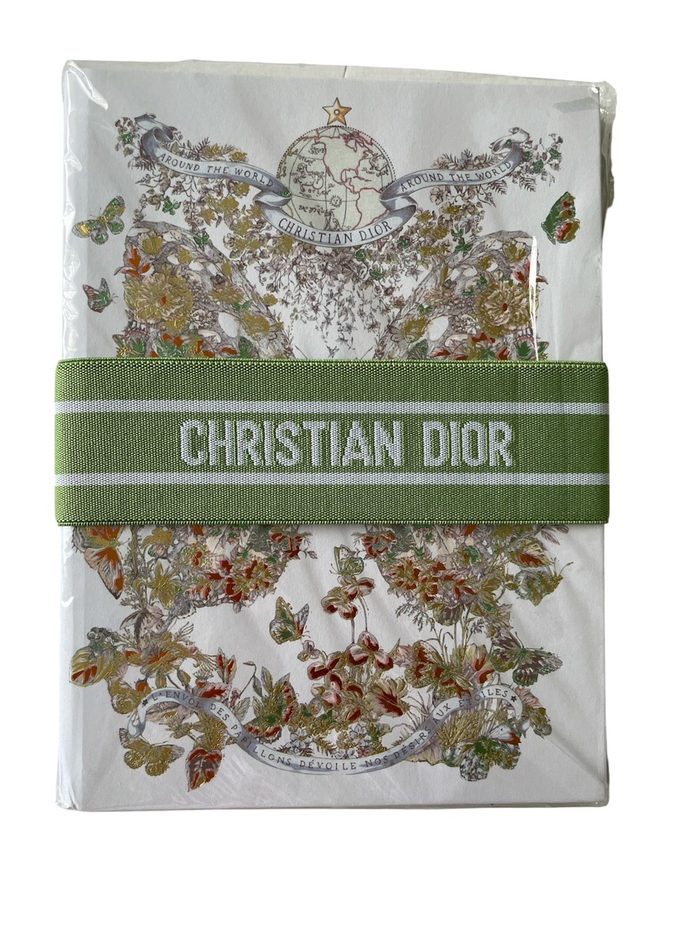 Christian Dior "Around the World" Limited Edition Notebook with Green Logo Band